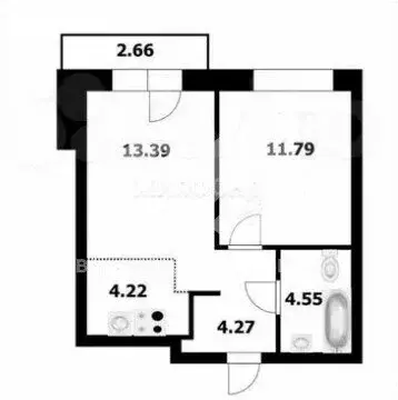 2-комнатная квартира: Новосибирск, улица Василия Клевцова, 3 (38.7 м) - Фото 1