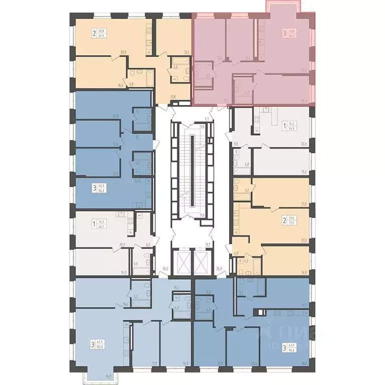 3-к кв. Башкортостан, Уфа 563-й кв-л,  (96.0 м) - Фото 2