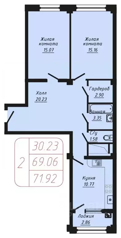 2-к кв. Ставропольский край, Кисловодск ул. Фоменко (71.92 м) - Фото 1