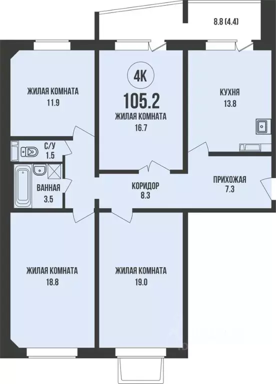 3-к кв. Новосибирская область, Новосибирск ул. Декоративный Питомник, ... - Фото 0