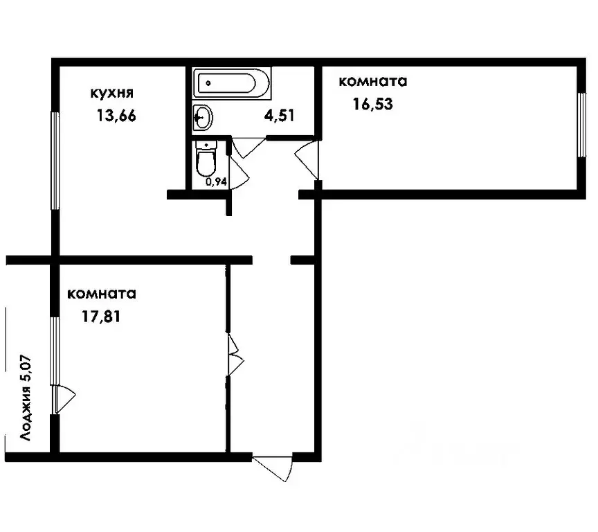 2-к кв. Омская область, Омск ул. Шебалдина, 31 (60.2 м) - Фото 1