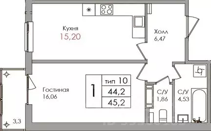 1-к кв. Ленинградская область, Колтуши Всеволожский район, ул. Мира, 9 ... - Фото 0