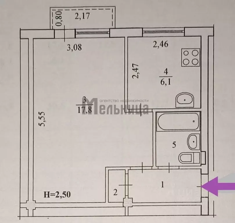 1-к кв. Волгоградская область, Волгоград ул. Таращанцев, 48 (30.0 м) - Фото 2