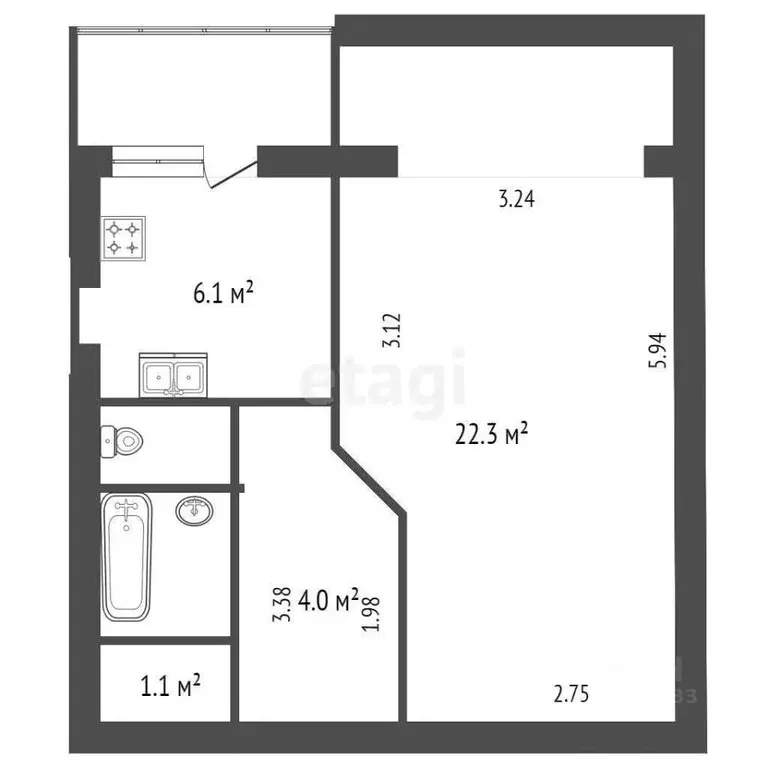 1-к кв. Санкт-Петербург ул. Нахимова, 3к1 (38.2 м) - Фото 0