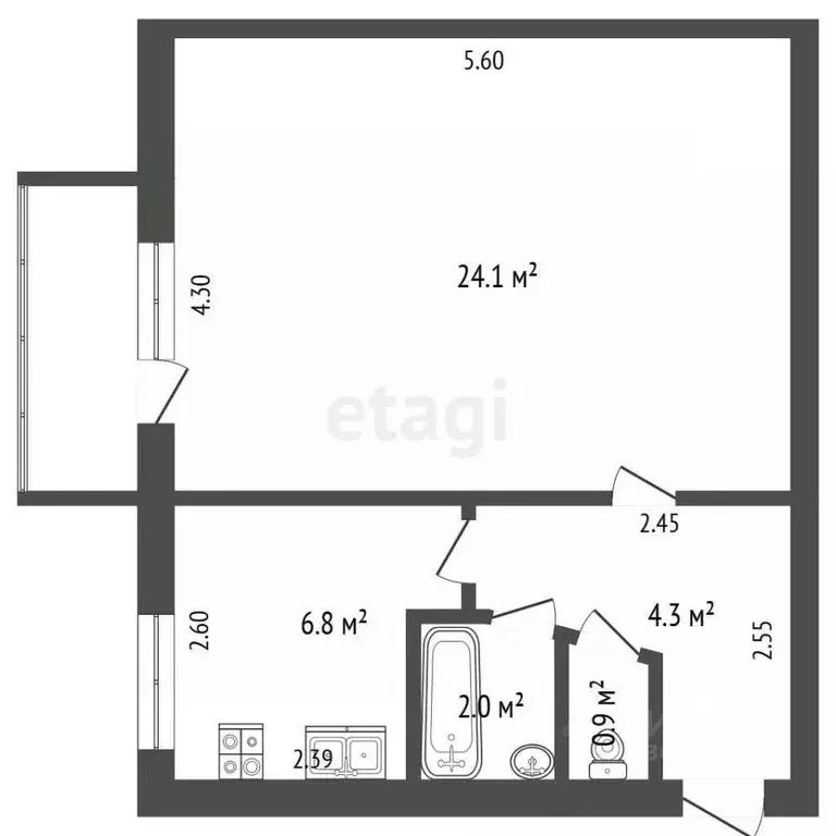 1-к кв. Забайкальский край, Чита ул. Курнатовского, 37 (37.9 м) - Фото 1