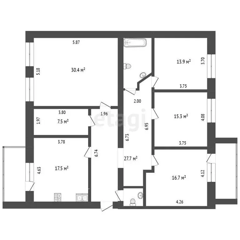 4-комнатная квартира: Тюмень, улица Хохрякова, 9 (137 м) - Фото 0