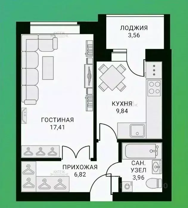 1-к кв. Калужская область, Калуга ул. Изумрудная, 6к1 (40.4 м) - Фото 2