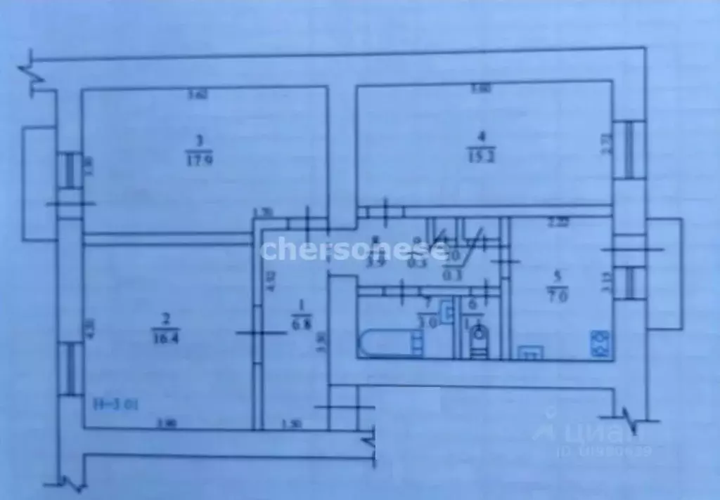 3-к кв. Севастополь ул. Патриса Лумумбы, 4 (73.0 м) - Фото 2