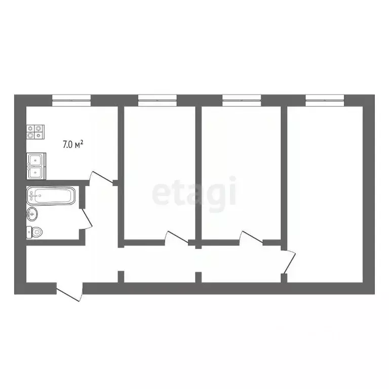 3-к кв. Коми, Микунь Усть-Вымский район, ул. Дзержинского, 28 (59.8 м) - Фото 1