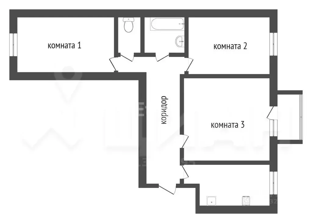 3-к кв. Омская область, Омск просп. Карла Маркса, 12 (74.2 м) - Фото 1