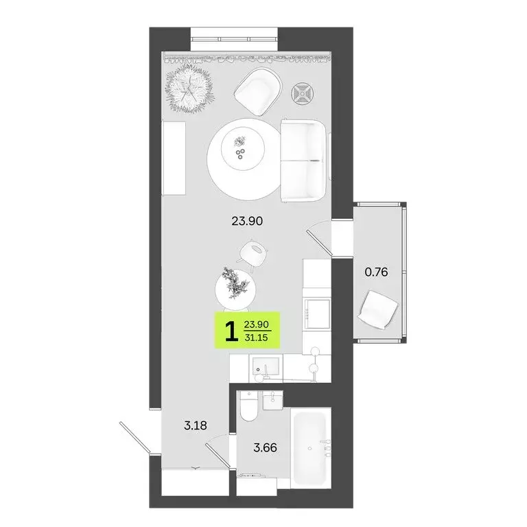 2-комнатная квартира: Уфа, улица Акназарова, 20 (57.64 м) - Фото 0