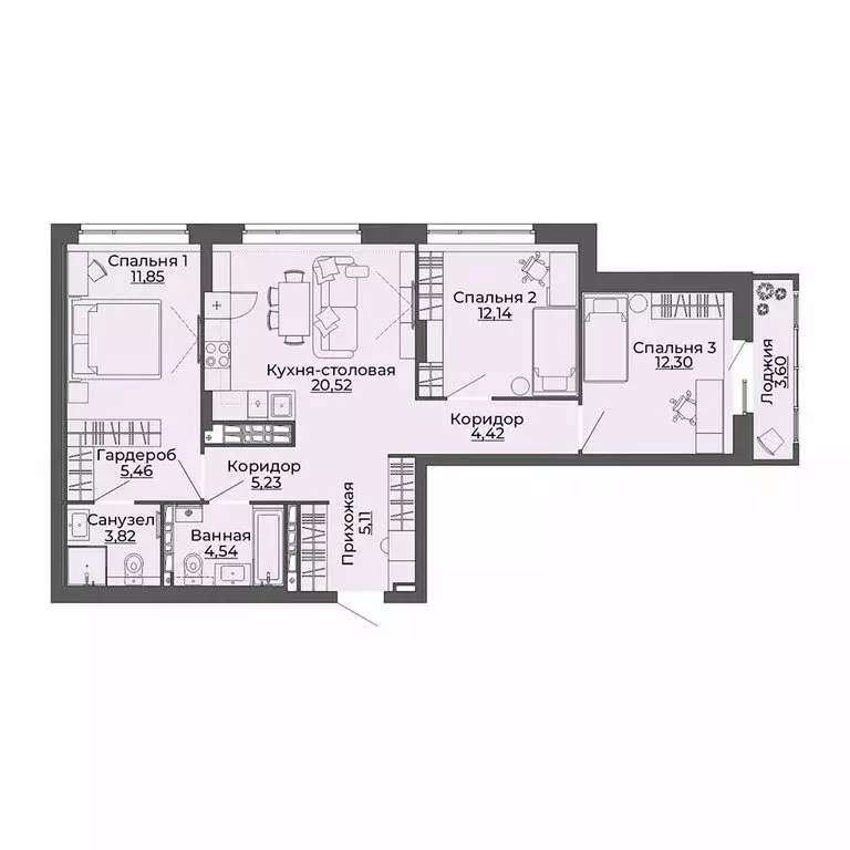 3-комнатная квартира: Екатеринбург, переулок Ударников, 33 (88.99 м) - Фото 0