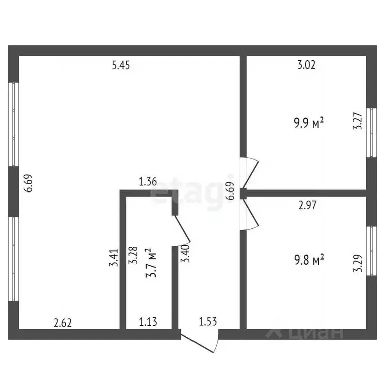 Дом в Крым, Сакский район, Новофедоровка пгт ул. Пехотинцев (58 м) - Фото 2