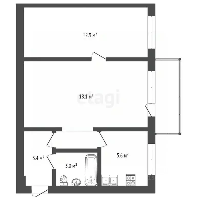 2-к кв. Самарская область, Самара ул. Красных Коммунаров, 14 (43.2 м) - Фото 2