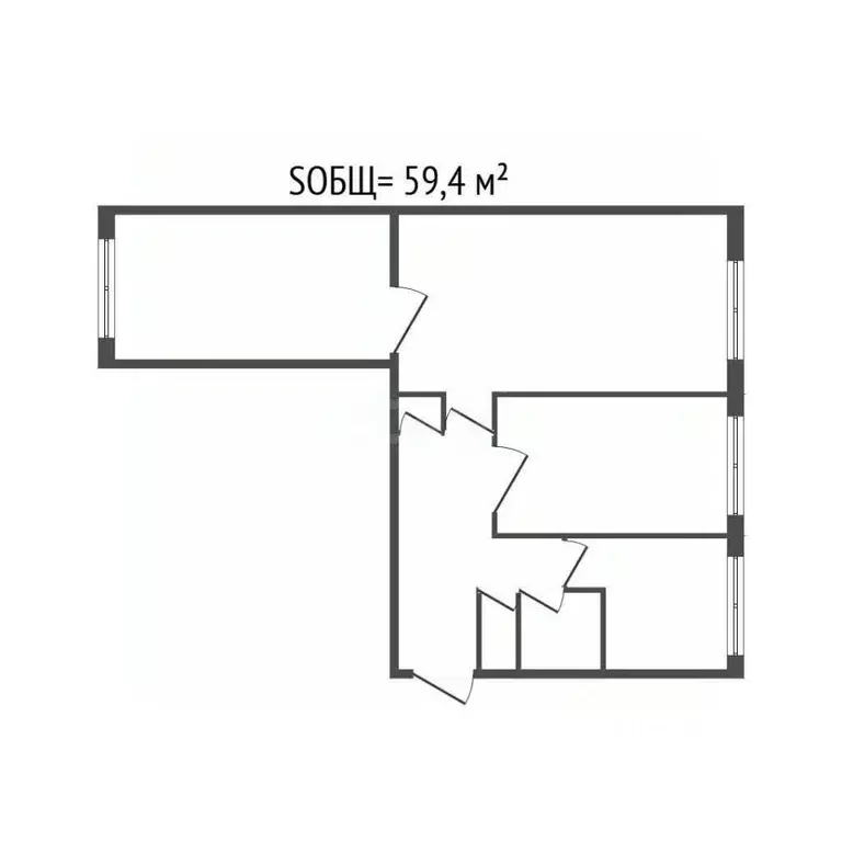 3-к кв. Брянская область, Брянск Ново-Советская ул., 42 (59.4 м) - Фото 1