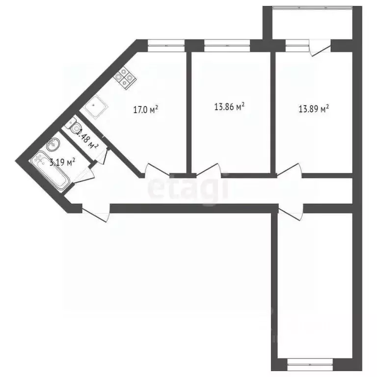 3-к кв. Костромская область, Кострома Жужелинская ул., 30 (82.5 м) - Фото 1