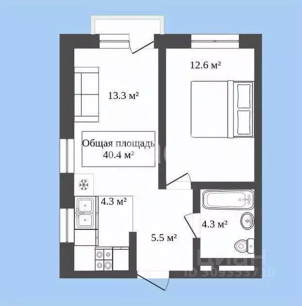 1-к кв. Новосибирская область, Новосибирск ул. Никитина, 67 (40.4 м) - Фото 1