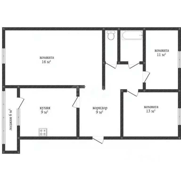 3-к кв. Костромская область, Кострома Лагерная ул., 6 (69.2 м) - Фото 0