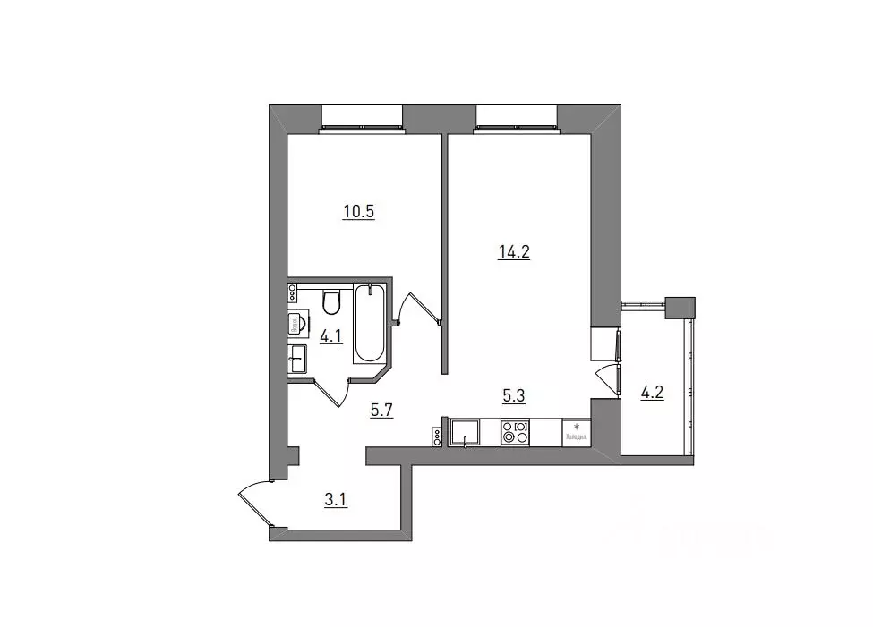 2-к кв. Кировская область, Киров городской округ, пос. Чистые Пруды ... - Фото 2