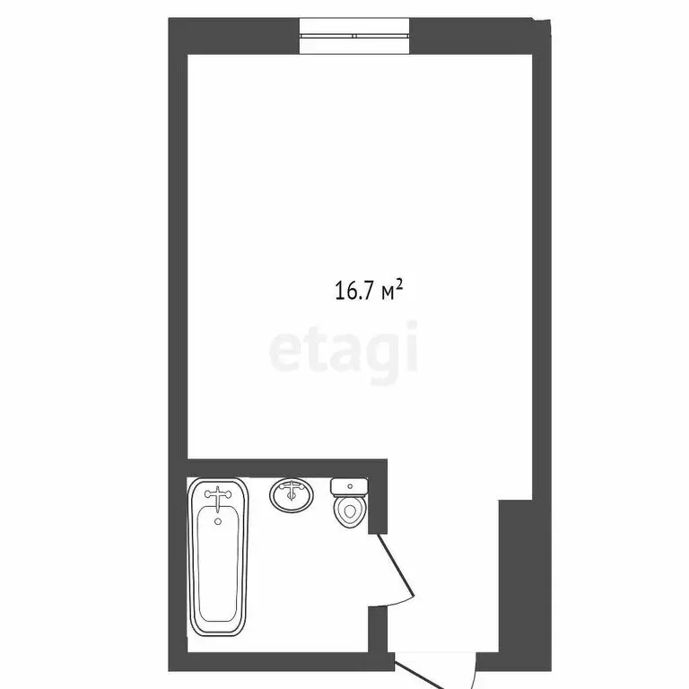 Квартира-студия: Тюмень, проезд Геологоразведчиков, 48 (16.5 м) - Фото 1