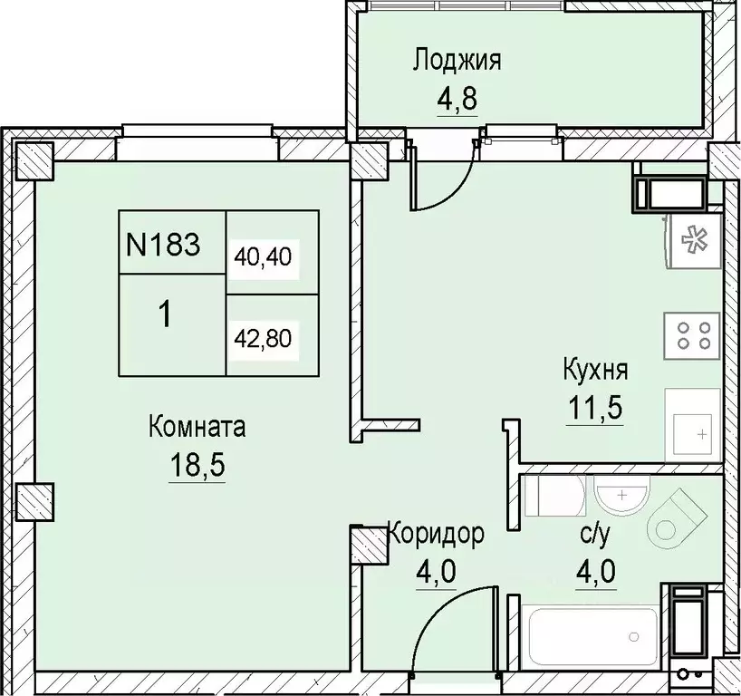 1-к кв. Нижегородская область, Нижний Новгород ул. Июльских Дней (39.9 ... - Фото 0