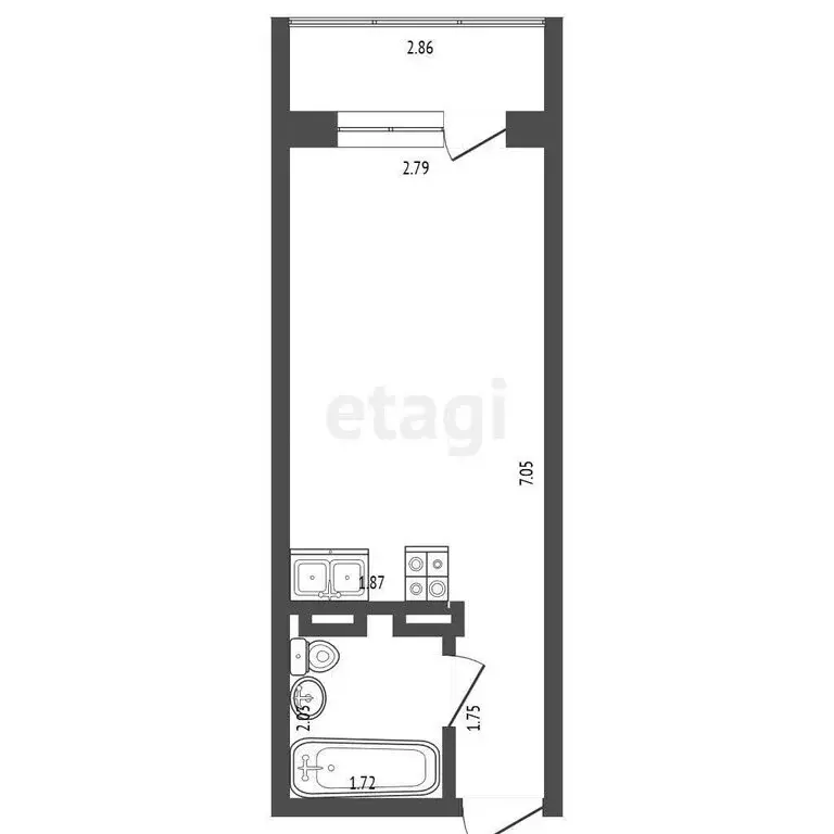 Квартира-студия: Самара, проспект Кирова, 71 (18.9 м) - Фото 1