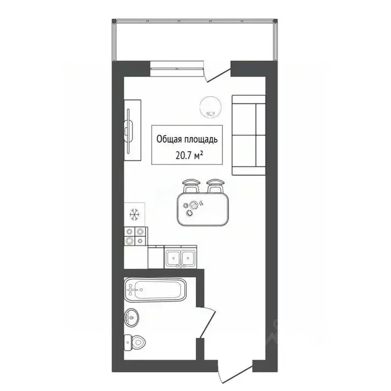 Студия Новосибирская область, Новосибирск Первомайская ул., 228 (20.7 ... - Фото 2