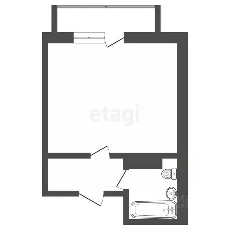 Студия Тюменская область, Тюмень ул. Верхнетарманская, 1 (28.9 м) - Фото 2