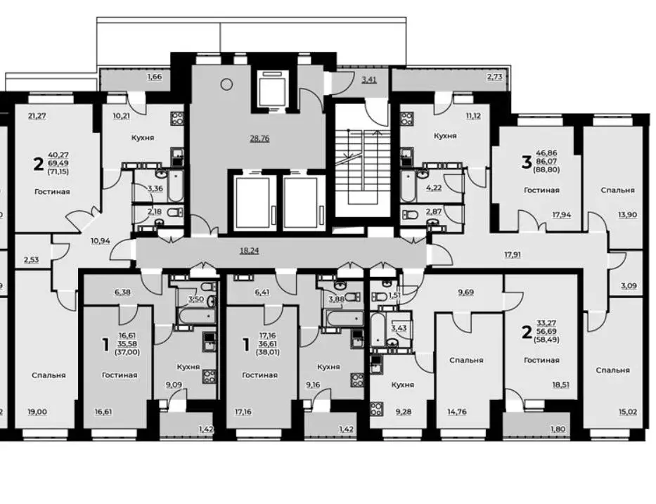 3-к кв. Ярославская область, Ярославль Красноборская ул., 38к3 (88.8 ... - Фото 2