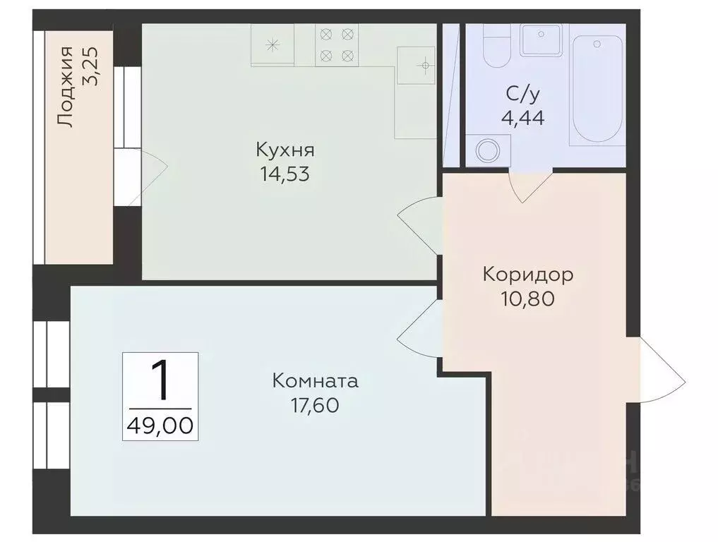 1-к кв. Воронежская область, Воронеж ул. Матросова (49.0 м) - Фото 0