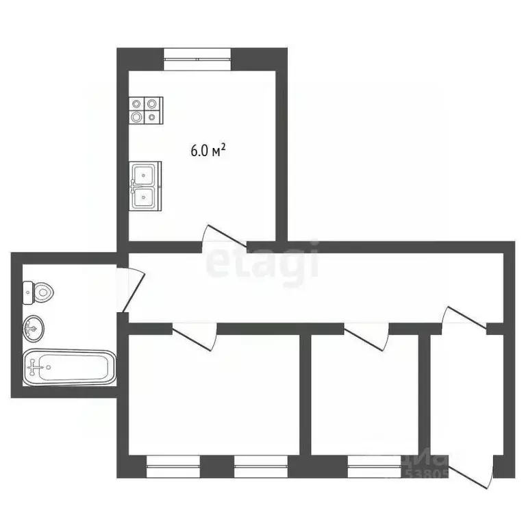 2-к кв. Ростовская область, Ростов-на-Дону ул. Седова, 40 (35.0 м) - Фото 2