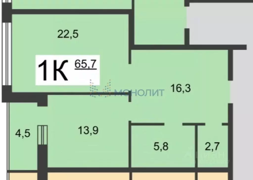 1-к кв. Нижегородская область, Нижний Новгород Славянская ул., 25 ... - Фото 1