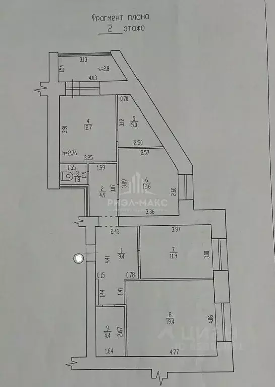 3-к кв. Брянская область, Брянск ул. Некрасова, 2 (82.1 м) - Фото 2