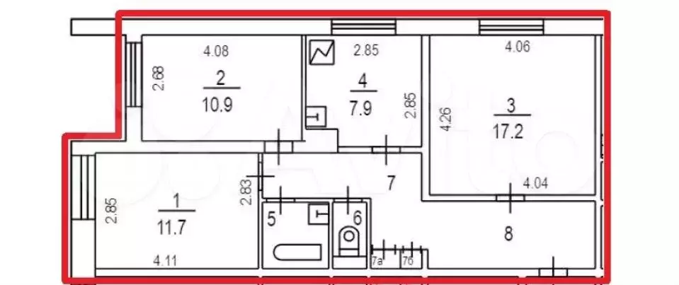 3-к. квартира, 65 м, 1/12 эт. - Фото 0