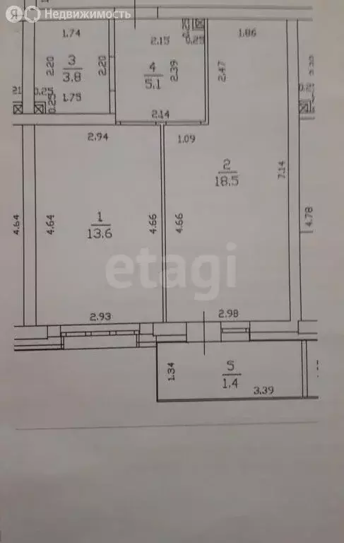 2-комнатная квартира: Казань, улица Азата Аббасова, 5 (41 м) - Фото 0