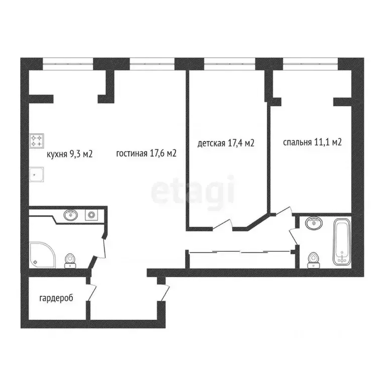 3-к кв. Белгородская область, Белгород Парковая ул., 5 (84.7 м) - Фото 2