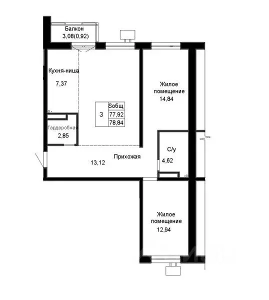 3-к кв. Приморский край, Артем  (78.84 м) - Фото 1
