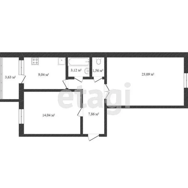 2-комнатная квартира: Кострома, Рябиновый проезд, 12/5 (48.6 м) - Фото 1