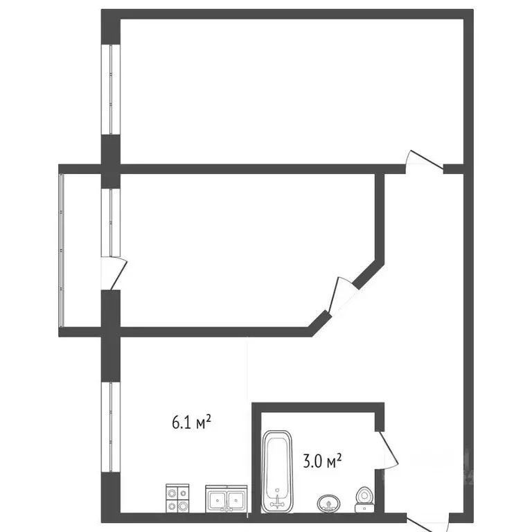 2-к кв. Забайкальский край, Чита ул. Забайкальского Рабочего, 15 (44.7 ... - Фото 2