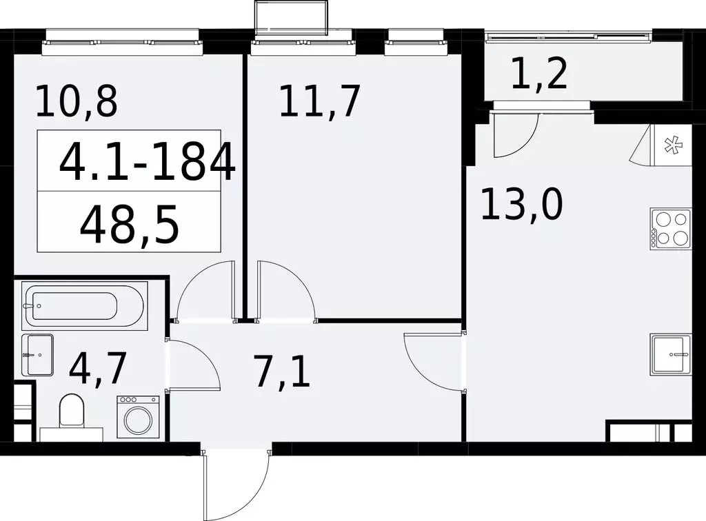 2-комнатная квартира: Москва, Бартеневская улица, 16 (48.5 м) - Фото 0