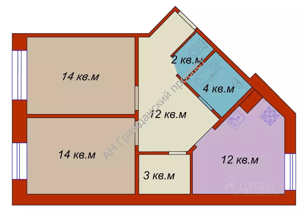 2-к кв. Ленинградская область, Шлиссельбург Кировский район, ул. ... - Фото 0