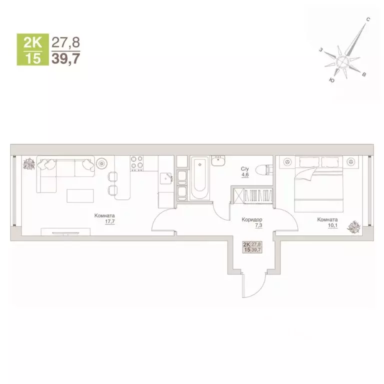 2-к кв. Московская область, Люберцы  (39.7 м) - Фото 1