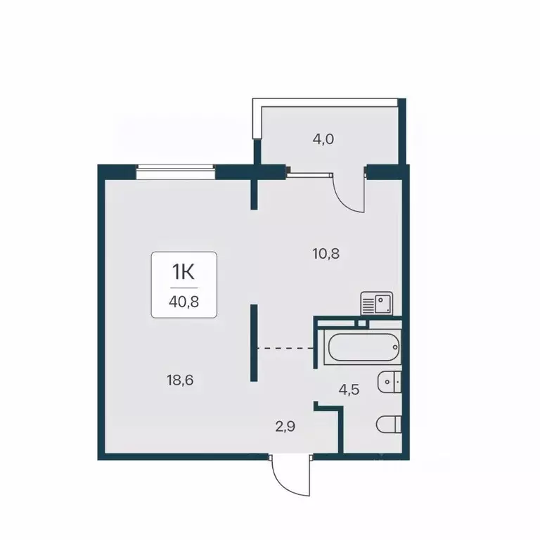 1-к кв. Новосибирская область, Новосибирск Игарская ул., 6 (40.8 м) - Фото 1
