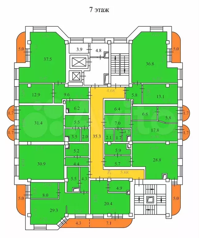 Продам этаж в Бизнес-Центре, правый берег, 440 м - Фото 0