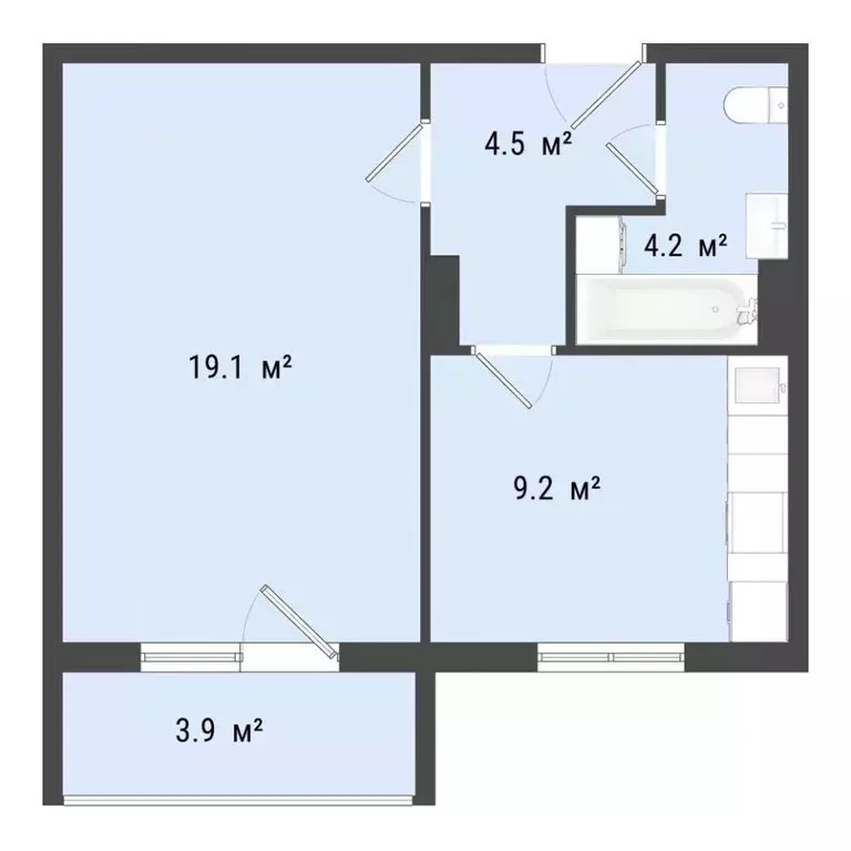 1-к кв. Омская область, Омск пос. Биофабрика, 18к1 (37.2 м) - Фото 0