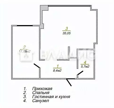 2-к кв. Калужская область, Калуга пер. Суворова, 5 (66.9 м) - Фото 2