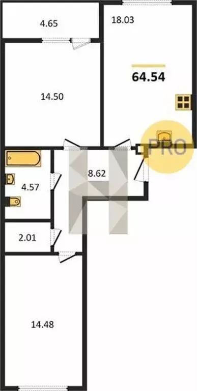 2-комнатная квартира: Калининград, улица Куйбышева, 84 (64.54 м) - Фото 0