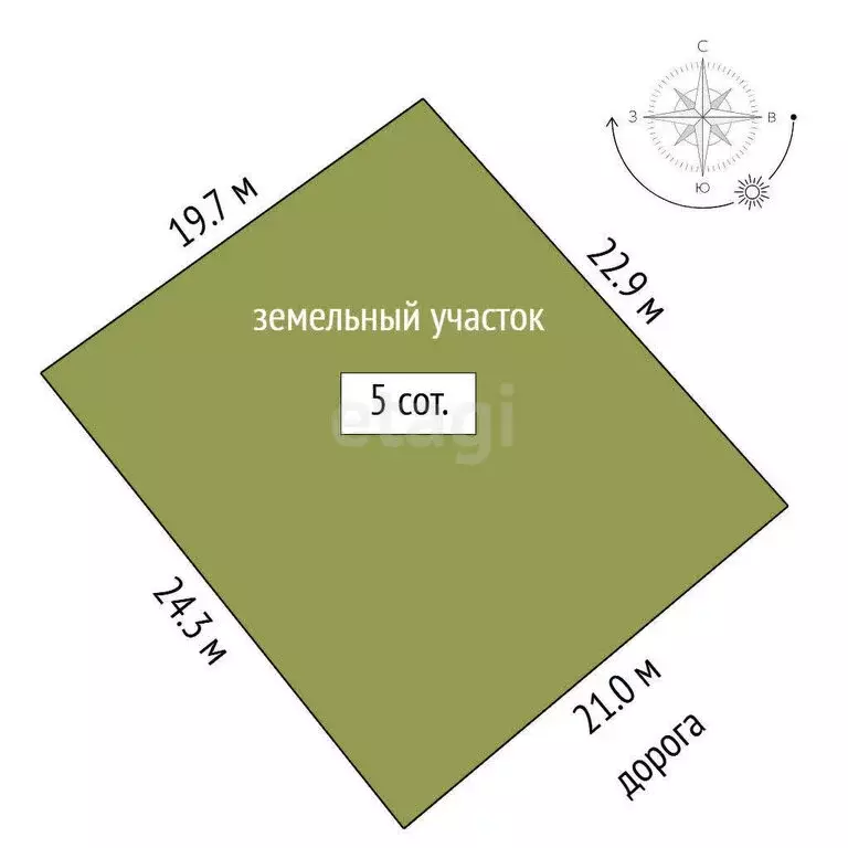 Участок в Тюменский район, деревня Большие Акияры, Школьный переулок ... - Фото 0