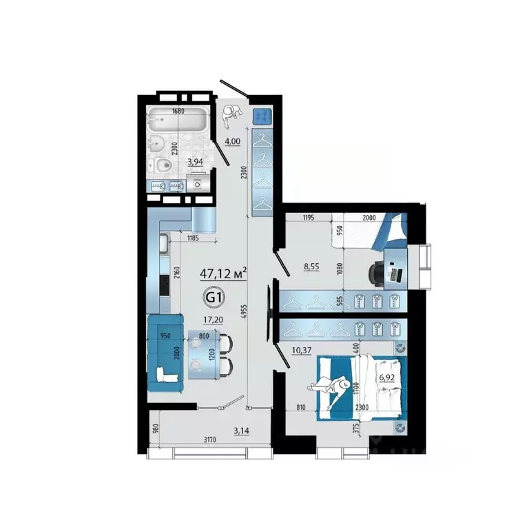 3-к кв. Приморский край, Владивосток просп. Красного Знамени (47.12 м) - Фото 1