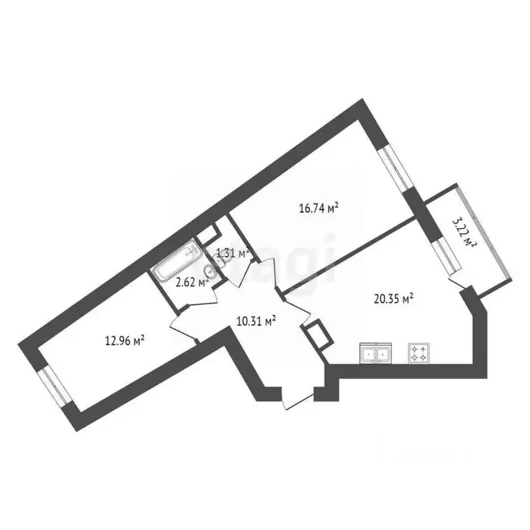 2-к кв. Ленинградская область, Мурино Всеволожский район, ул. Шоссе в ... - Фото 2